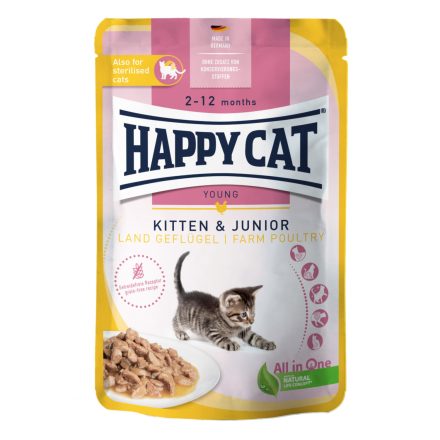 Happy Cat Pouch Szósz Kitten-Junior baromfi 85g