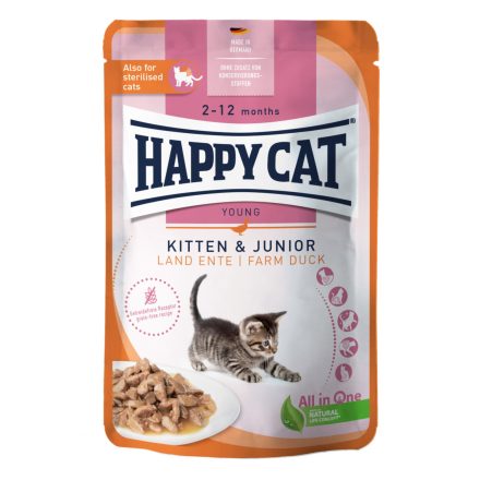 Happy Cat Pouch Szósz Kitten-Junior kacsa 85g