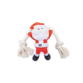 BZ Karácsony Plüss Kutyajáték Télapó Kötéllel 20 cm