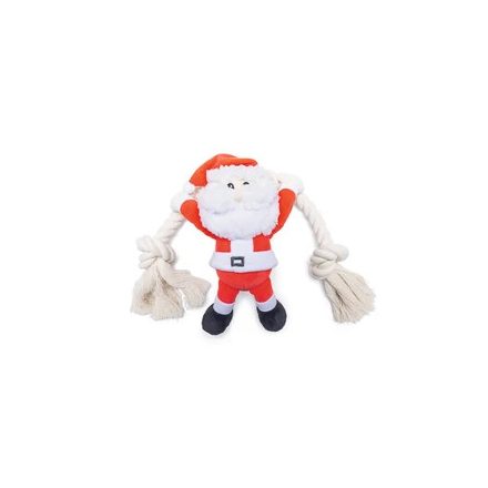 BZ Karácsony Plüss Kutyajáték Télapó Kötéllel 20 cm