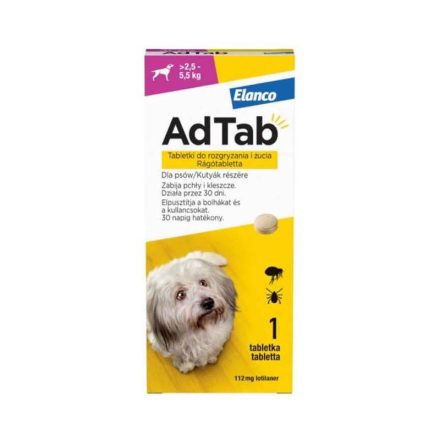 AdTab 112mg rágótabletta kutya 2,5-5,5kg 1x