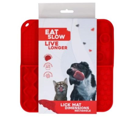 Eat Slow Live Longer Dimensions Rectangle - Lick Mat piros