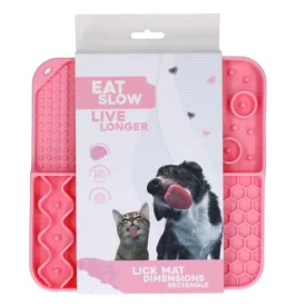  Eat Slow Live Longer Dimensions Rectangle - Lick Mat rózsaszín
