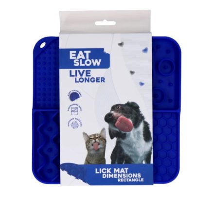 Eat Slow Live Longer Dimensions Rectangle - Lick Mat kék